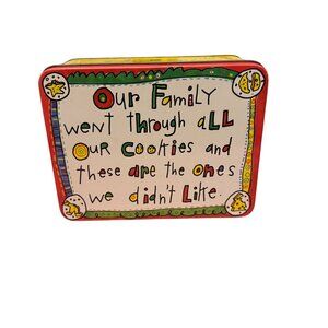 Shoebox Greetings Hallmark Vintage Cookie Tin Box Colorful Fun Design Rectangula